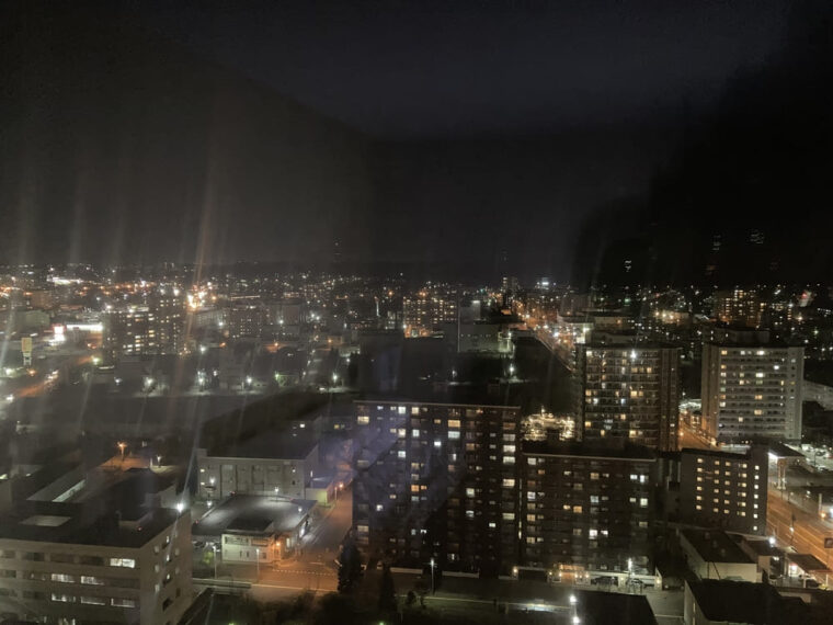 ホテルエミシア札幌の夜の景色
